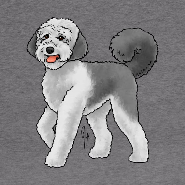 Dog - Labradoodle - Black and White by Jen's Dogs Custom Gifts and Designs